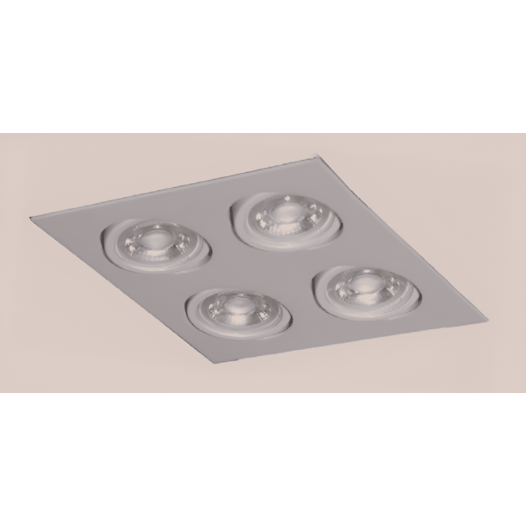 SPOT DE EMBUTIR QUADRADO 25,5X25,5X11,5CM 4X PAR30 E27 ALUMÍNIO | BELLUCE G8504