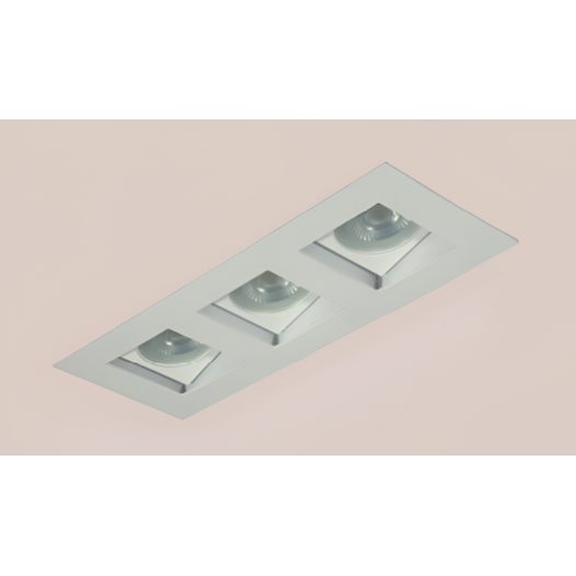 SPOT DE EMBUTIR RECUADO 23X9X6,5CM 3X PAR16 DICRÓICA MR16 GZ10 | BELLUCE G7023