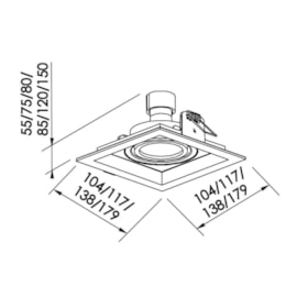 SPOT DE EMBUTIR RECUADO CHANFRADO QUADRADO PAR30 17,9X17,9X15CM ALUMÍNIO | NEWLINE IN51361