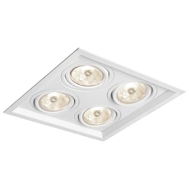 SPOT DE EMBUTIR RECUADO CHANFRADO QUADRADO QUÁDRUPLO AR111 32,4X32,4X8,5CM ALUMÍNIO | NEWLINE IN51354 SPOT DE EMBUTIR RECUADO CHANFRADO QUADRADO QUÁDRUPLO AR111 32,4X32,4X8,5CM ALUMÍNIO | NEWLINE IN51354