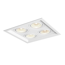 SPOT DE EMBUTIR RECUADO CHANFRADO QUADRADO QUÁDRUPLO AR70 24,1X24,1X8CM ALUMÍNIO | NEWLINE IN51344 SPOT DE EMBUTIR RECUADO CHANFRADO QUADRADO QUÁDRUPLO AR70 24,1X24,1X8CM ALUMÍNIO | NEWLINE IN51344