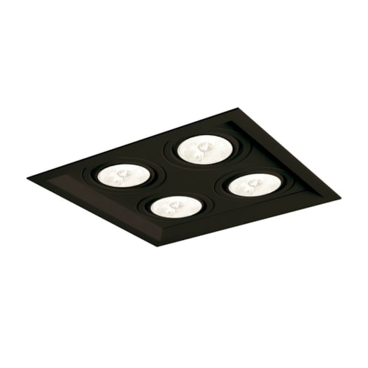 SPOT DE EMBUTIR RECUADO CHANFRADO QUADRADO QUÁDRUPLO AR70 24,1X24,1X8CM ALUMÍNIO | NEWLINE IN51344 SPOT DE EMBUTIR RECUADO CHANFRADO QUADRADO QUÁDRUPLO AR70 24,1X24,1X8CM ALUMÍNIO | NEWLINE IN51344