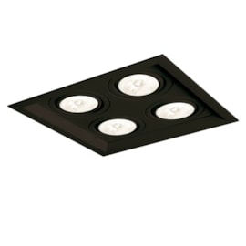 SPOT DE EMBUTIR RECUADO CHANFRADO QUADRADO QUÁDRUPLO DICROICA PAR16 20X20X7,5CM ALUMÍNIO | NEWLINE IN50324 SPOT DE EMBUTIR RECUADO CHANFRADO QUADRADO QUÁDRUPLO DICROICA PAR16 20X20X7,5CM ALUMÍNIO | NEWLINE IN50324