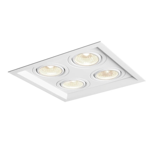 SPOT DE EMBUTIR RECUADO CHANFRADO QUADRADO QUÁDRUPLO DICROICA PAR16 20X20X7,5CM ALUMÍNIO | NEWLINE IN50324 SPOT DE EMBUTIR RECUADO CHANFRADO QUADRADO QUÁDRUPLO DICROICA PAR16 20X20X7,5CM ALUMÍNIO | NEWLINE IN50324