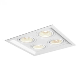 SPOT DE EMBUTIR RECUADO CHANFRADO QUADRADO QUÁDRUPLO DICROICA PAR16 MR16 20X20X7,5CM ALUMÍNIO | NEWLINE IN50324 SPOT DE EMBUTIR RECUADO CHANFRADO QUADRADO QUÁDRUPLO DICROICA PAR16 MR16 20X20X7,5CM ALUMÍNIO | NEWLINE IN50324