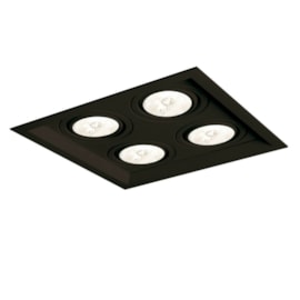 SPOT DE EMBUTIR RECUADO CHANFRADO QUADRADO QUÁDRUPLO PAR20 24,1X24,1X12CM ALUMÍNIO | NEWLINE M50334 SPOT DE EMBUTIR RECUADO CHANFRADO QUADRADO QUÁDRUPLO PAR20 24,1X24,1X12CM ALUMÍNIO | NEWLINE M50334