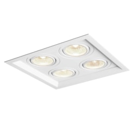 SPOT DE EMBUTIR RECUADO CHANFRADO QUADRADO QUÁDRUPLO PAR20 24,1X24,1X12CM ALUMÍNIO | NEWLINE M50334 SPOT DE EMBUTIR RECUADO CHANFRADO QUADRADO QUÁDRUPLO PAR20 24,1X24,1X12CM ALUMÍNIO | NEWLINE M50334