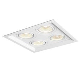 SPOT DE EMBUTIR RECUADO CHANFRADO QUADRADO QUÁDRUPLO PAR30 32,4X32,4X15CM ALUMÍNIO | NEWLINE M51364 SPOT DE EMBUTIR RECUADO CHANFRADO QUADRADO QUÁDRUPLO PAR30 32,4X32,4X15CM ALUMÍNIO | NEWLINE M51364