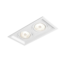 SPOT DE EMBUTIR RECUADO CHANFRADO RETANGULAR DUPLO AR111 32,4X17,9X8,5CM ALUMÍNIO | NEWLINE M51352 SPOT DE EMBUTIR RECUADO CHANFRADO RETANGULAR DUPLO AR111 32,4X17,9X8,5CM ALUMÍNIO | NEWLINE M51352