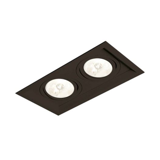 SPOT DE EMBUTIR RECUADO CHANFRADO RETANGULAR DUPLO AR111 32,4X17,9X8,5CM ALUMÍNIO | NEWLINE M51352