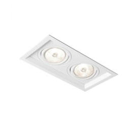 SPOT DE EMBUTIR RECUADO CHANFRADO RETANGULAR DUPLO AR70 24,1X13,8X8CM ALUMÍNIO | NEWLINE M51342