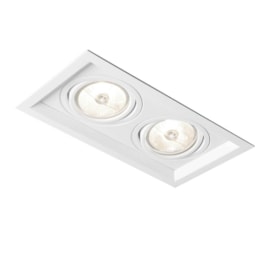 SPOT DE EMBUTIR RECUADO CHANFRADO RETANGULAR DUPLO DICROICA PAR16 20X11,7X7,5CM ALUMÍNIO | NEWLINE IN50322 SPOT DE EMBUTIR RECUADO CHANFRADO RETANGULAR DUPLO DICROICA PAR16 20X11,7X7,5CM ALUMÍNIO | NEWLINE IN50322