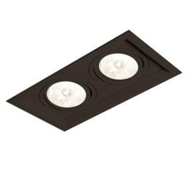 SPOT DE EMBUTIR RECUADO CHANFRADO RETANGULAR DUPLO DICROICA PAR16 20X11,7X7,5CM ALUMÍNIO | NEWLINE M50322 SPOT DE EMBUTIR RECUADO CHANFRADO RETANGULAR DUPLO DICROICA PAR16 20X11,7X7,5CM ALUMÍNIO | NEWLINE M50322