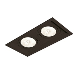 SPOT DE EMBUTIR RECUADO CHANFRADO RETANGULAR DUPLO PAR20 24,1X13,8X12CM ALUMÍNIO | NEWLINE M50332