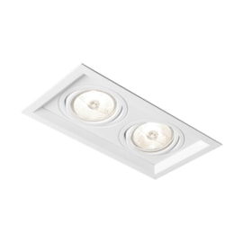 SPOT DE EMBUTIR RECUADO CHANFRADO RETANGULAR DUPLO PAR20 24,1X13,8X12CM ALUMÍNIO | NEWLINE M50332 SPOT DE EMBUTIR RECUADO CHANFRADO RETANGULAR DUPLO PAR20 24,1X13,8X12CM ALUMÍNIO | NEWLINE M50332