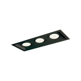 SPOT DE EMBUTIR RECUADO CHANFRADO RETANGULAR TRIPLO AR70 34,6X13,8X8CM ALUMÍNIO | NEWLINE M51343