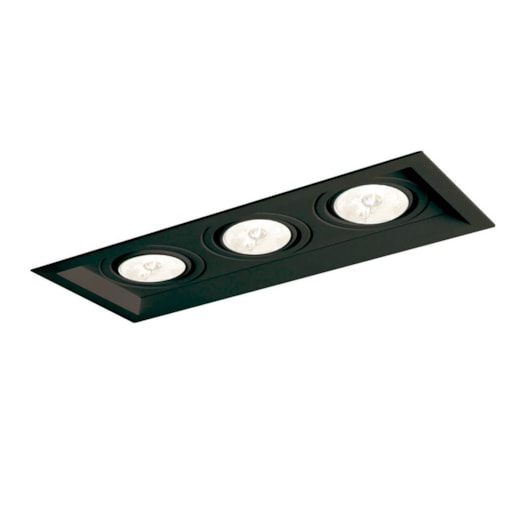 SPOT DE EMBUTIR RECUADO CHANFRADO RETANGULAR TRIPLO PAR30 46,9X17,9X15CM ALUMÍNIO | NEWLINE M51363 SPOT DE EMBUTIR RECUADO CHANFRADO RETANGULAR TRIPLO PAR30 46,9X17,9X15CM ALUMÍNIO | NEWLINE M51363