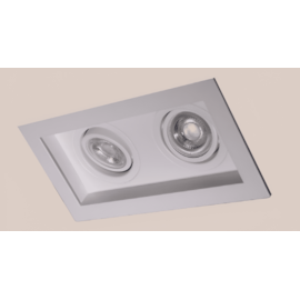 SPOT DE EMBUTIR RECUADO CLICK 12X23,5X8,5CM 2X PAR16 MR16 DICRÓICA GZ10 | BELLUCE G1216/2