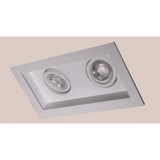 SPOT DE EMBUTIR RECUADO CLICK 12X23,5X8,5CM 2X PAR16 MR16 DICRÓICA GZ10 | BELLUCE G1216/2