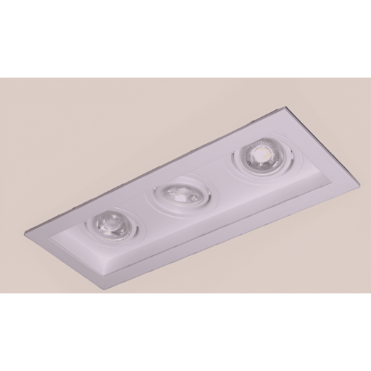 SPOT DE EMBUTIR RECUADO CLICK 12X33X8,5CM 3X PAR16 MR16 DICRÓICA GZ10 | BELLUCE G1216/3