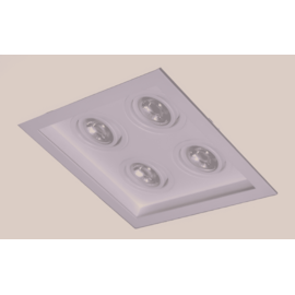 SPOT DE EMBUTIR RECUADO CLICK 23,5X23,5X8,5CM 4X PAR16 MR16 DICRÓICA GZ10 | BELLUCE G1216/4