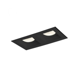 SPOT DE EMBUTIR RECUADO FLAT RETANGULAR DUPLO PAR20 21X11X8,5CM ALUMÍNIO | NEWLINE IN65023