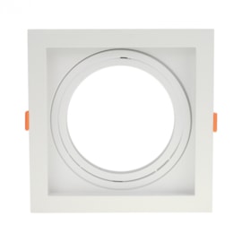 SPOT DE EMBUTIR RECUADO QUADRADO AR111 17X17X4,3CM PVC BRANCO | GAYA 8256