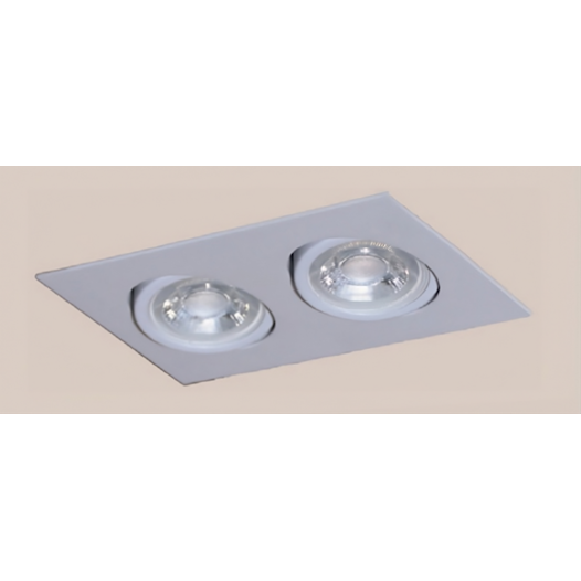 SPOT DE EMBUTIR RETANGULAR 16,7X9X6CM 2X PAR16 MR16 DICRÓICA GZ10 ALUMÍNIO | BELLUCE G8102 SPOT DE EMBUTIR RETANGULAR 16,7X9X6CM 2X PAR16 MR16 DICRÓICA GZ10 ALUMÍNIO | BELLUCE G8102