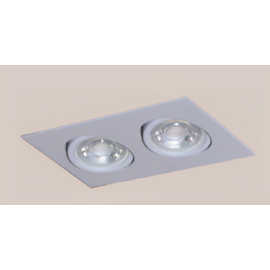 SPOT DE EMBUTIR RETANGULAR 25,5X13,5X11,5CM 2X PAR30 E27 ALUMÍNIO | BELLUCE G8502 SPOT DE EMBUTIR RETANGULAR 25,5X13,5X11,5CM 2X PAR30 E27 ALUMÍNIO | BELLUCE G8502