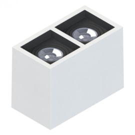 SPOT DE SOBREPOR BOXIT FACE RECUADO RETANGULAR DUPLO PAR30 BRANCO/PRETO | SAVEENERGY SE-385.2594