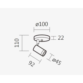 SPOT DE SOBREPOR FOCO 11X10X9,2CM ALUMÍNIO | SPOTLINE 855/1 SPOT DE SOBREPOR FOCO 11X10X9,2CM ALUMÍNIO | SPOTLINE 855/1