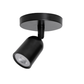 SPOT DE SOBREPOR LED BASIC COM CANOPLA 3000K 7W BIVOLT PRETO | NORDECOR 6132
