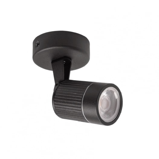SPOT DE SOBREPOR LED FOCCO 25° EXTERNO 3000K 7W BIVOLT 7,55X5X8,9CM ALUMÍNIO PRETO | STELLA STH7701/30