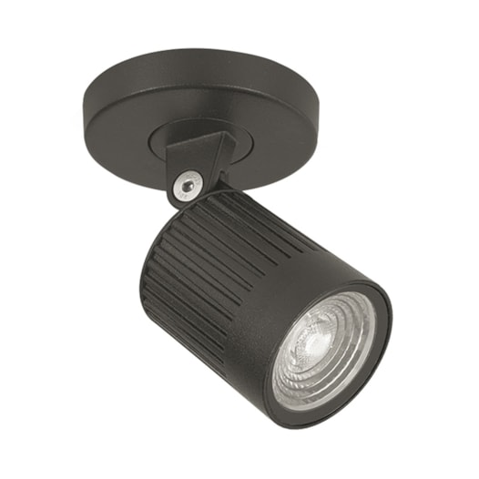 SPOT DE SOBREPOR LED MINI PERGO DE CANOPLA MARQUISE E PERGOLADO EXTERNO PRETO 3W 2700K | INTERLIGHT 4037-FE-S