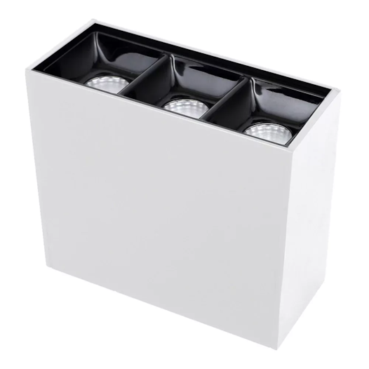 SPOT DE SOBREPOR LED PIACE RETANGULAR TRIPLO 2700K 6W BIVOLT 7X9,4X3,4CM ALUMÍNIO BRANCO | SL ILUMINAÇÃO 2045-268 SPOT DE SOBREPOR LED PIACE RETANGULAR TRIPLO 2700K 6W BIVOLT 7X9,4X3,4CM ALUMÍNIO BRANCO | SL ILUMINAÇÃO 2045-268