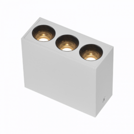 SPOT DE SOBREPOR LED POWERUS 3 FOCOS IRC 90 3000K 6W BIVOLT 7X8,4X3,6CM ALUMÍNIO BRANCO | NORDECOR 6399