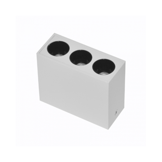 SPOT DE SOBREPOR LED POWERUS 3 FOCOS IRC 90 3000K 6W BIVOLT 7X8,4X3,6CM ALUMÍNIO BRANCO | NORDECOR 6399