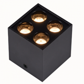 SPOT DE SOBREPOR LED POWERUS 4 FOCOS IRC 90 3000K 8W BIVOLT 7,1X6,6X6,6CM PRETO | NORDECOR 6386