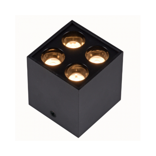 SPOT DE SOBREPOR LED POWERUS 4 FOCOS IRC 90 3000K 8W BIVOLT 7,1X6,6X6,6CM PRETO | NORDECOR 6386