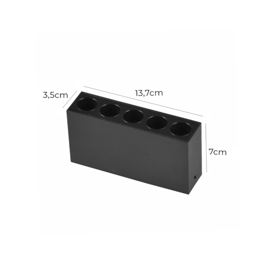 SPOT DE SOBREPOR LED POWERUS 5 FOCOS IRC 90 3000K 10W BIVOLT 7X13,7X3,5CM PRETO | NORDECOR 6390