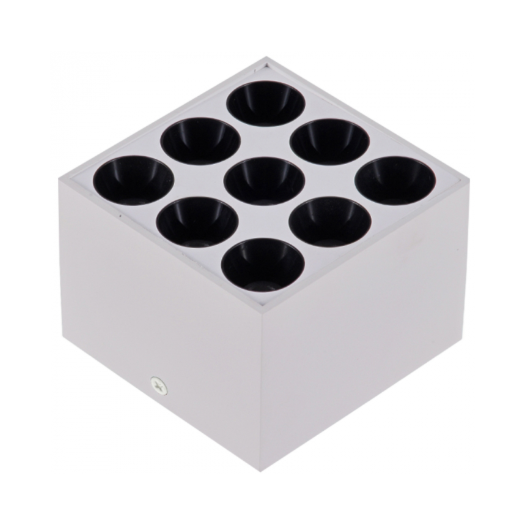 SPOT DE SOBREPOR LED POWERUS 9 FOCOS IRC 90 3000K 18W BIVOLT 8,1X9,6X9,6CM BRANCO | NORDECOR 6387