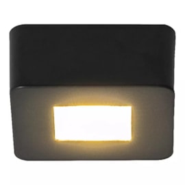 SPOT DE SOBREPOR LED SATERI QUADRADO 3000K 5W BIVOLT 6,2X6,2X2,6CM ALUMÍNIO PRETO | BELLA ILUMINAÇÃO SAT1ST01PT006