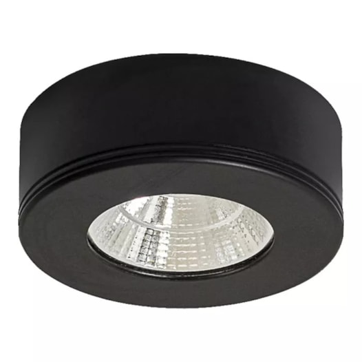 SPOT DE SOBREPOR LED SATERI REDONDO 3000K 5W BIVOLT 7,3X2,6CM ALUMÍNIO PRETO | BELLA ILUMINAÇÃO SAT1ST01PT007