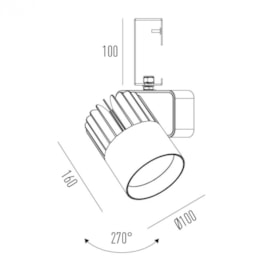 SPOT DE SOBREPOR LED SIRIUS COM GANCHO IR>80 24º 35W 4000K | INTERLIGHT AD-2724G-MD-N