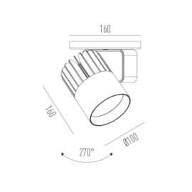 SPOT DE SOBREPOR LED SIRIUS DE CANOPLA IRC>80 10º 20W 3000K | INTERLIGHT 2713-FE-W