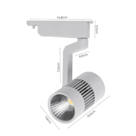 SPOT DE TRILHO LED PREMIER 4000K 20W BIVOLT 7,5X13,5X11,5CM ALUMÍNIO BRANCO | NORDECOR S3230