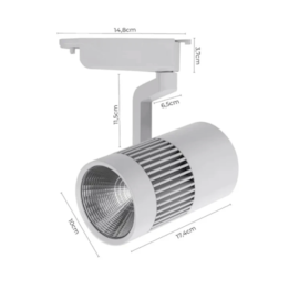 SPOT DE TRILHO LED PREMIER 4000K 30W BIVOLT 10X17,4X15CM ALUMÍNIO BRANCO | NORDECOR S3232