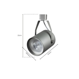 SPOT DE TRILHO USUAL Ø10,4X22CM ALUMÍNIO E ABS PRATA | SKYLIGHT SKY-013SL SPOT DE TRILHO USUAL Ø10,4X22CM ALUMÍNIO E ABS PRATA | SKYLIGHT SKY-013SL
