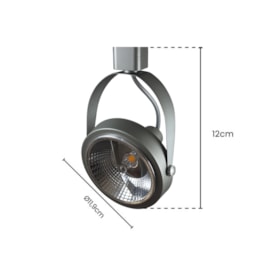 SPOT DE TRILHO USUAL Ø11,9X12CM ALUMÍNIO E ABS PRATA | SKYLIGHT SKY-011SL SPOT DE TRILHO USUAL Ø11,9X12CM ALUMÍNIO E ABS PRATA | SKYLIGHT SKY-011SL