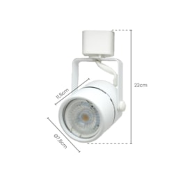 SPOT DE TRILHO USUAL Ø7,8X22CM ALUMÍNIO E ABS BRANCO | SKYLIGHT SKY-016BR SPOT DE TRILHO USUAL Ø7,8X22CM ALUMÍNIO E ABS BRANCO | SKYLIGHT SKY-016BR